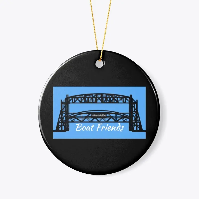 "Boat Friends" ceramic ornament 